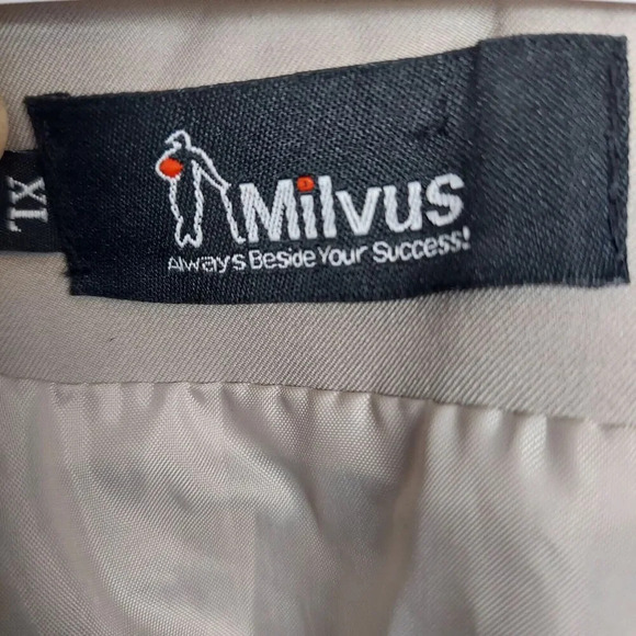 Milvus Taupe Button Down Belted Dressy Outdoor Winter Trench Pea Coat Size XL - Picture 5 of 6